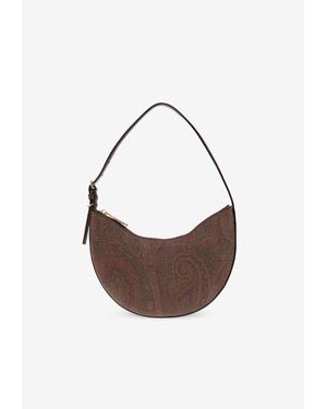 Etro Small Arnica Paisley Jacquard Hobo Bag - Brown
