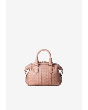 Serapian Mini Ani Mosaico Leather Top Handle Bag - Pink