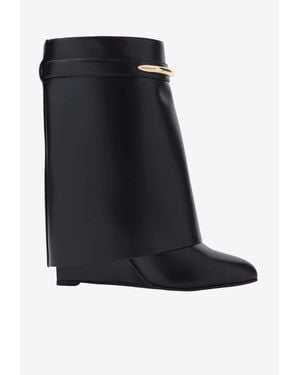 Givenchy Shark Pinch 95 Leather Mid-Calf Boots - Black