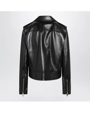 Balenciaga Cropped Leather Biker Jacket - Black
