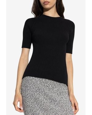 Tory Burch Ribbed Knit Top - Black