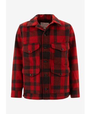 Filson Mackinaw Flannel Check Overshirt - Red