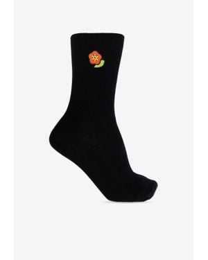 KENZO Crest Embroidered Ankle Socks - Black
