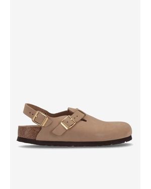 Birkenstock Tokio Suede Slides - Brown