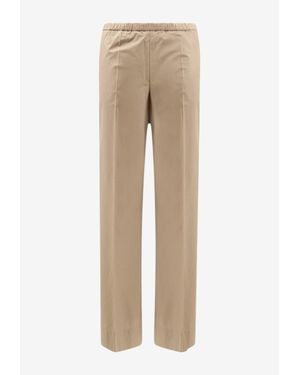 Moncler Logo Patch Wide-Leg Pants - Natural