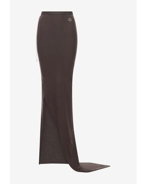 Moncler Adjustable Gathered Maxi Skirt - Brown