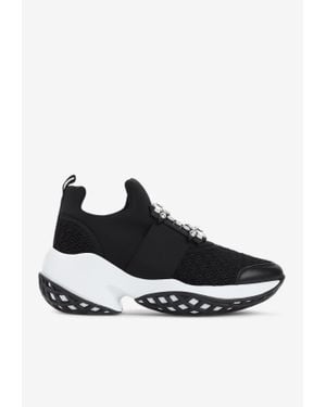 Roger Vivier Run Strass Buckle Sneakers - White