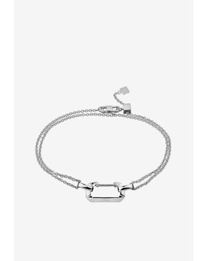 Eera Chiara Double Chain Bracelet - White