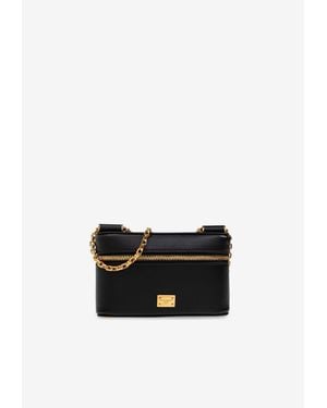 Dolce & Gabbana Sicily Leather Crossbody Bag - Black