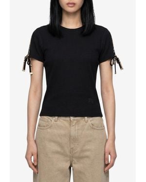 Burberry Taisie Ekd Embroidered T-Shirt - Black
