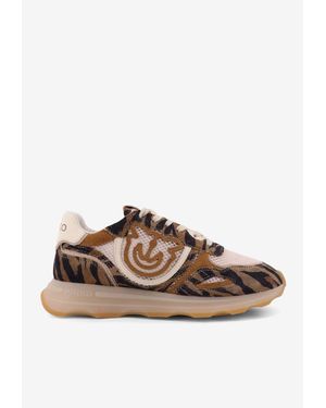 Pinko Leather Low-Top Sneakers - Brown