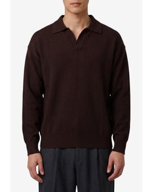 Roberto Collina Wool Polo Sweater - Black
