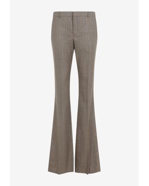 Saint Laurent Prince Of Wales Flared Pants - Gray