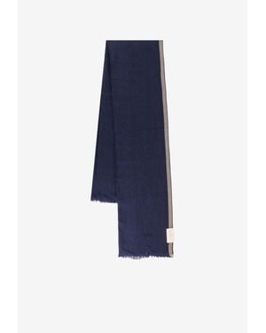 Brunello Cucinelli Ribbed Cashmere Scarf - Blue