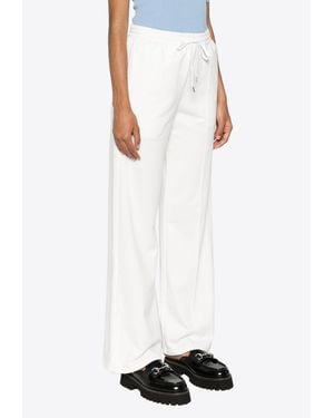 P.A.R.O.S.H. Logo-Embroidered Straight-Leg Pants - White