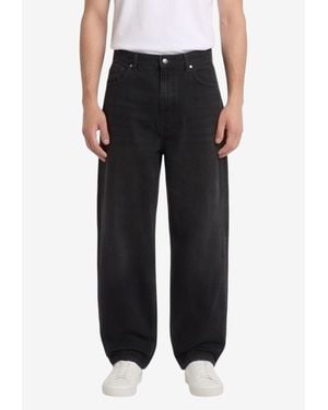 Stone Island Logo Patch Straight-Leg Jeans - Black