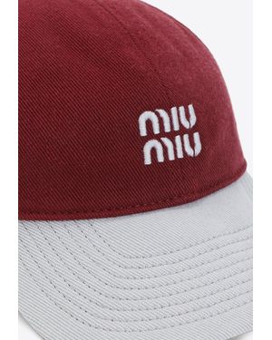 Miu Miu Logo-Patch Corduroy Baseball Cap in Brown | Lyst display picture 2