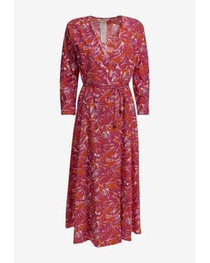 Max Mara Camino Floral Midi Dress - Red