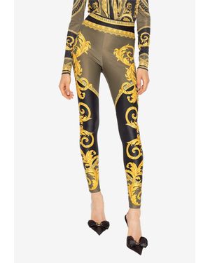 Versace Printed Leggings - Yellow