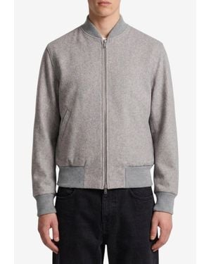 Lardini Wool Bomber Jacket - Gray
