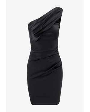 La Petite Robe Di Chiara Boni Zenax One-Shoulder Mini Satin Dress - Blue