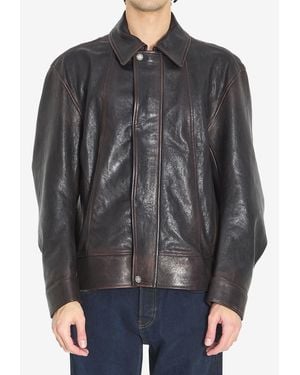 Golden Goose Nappa Leather Jacket - Gray