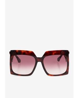 Etro Marbled Tortoiseshell Oversized Square Sunglasses - Pink