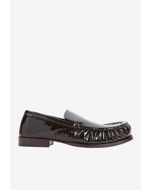 Dries Van Noten Creased-Toe Leather Loafers - White