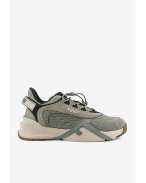 Fendi Flow Lace-Up Sneakers - Gray