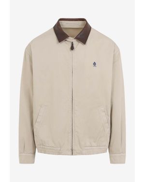 Prada Hybrid Zip-Up Jacket - Natural