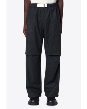 DARKPARK Straight-Leg Wool Track Trousers - Black