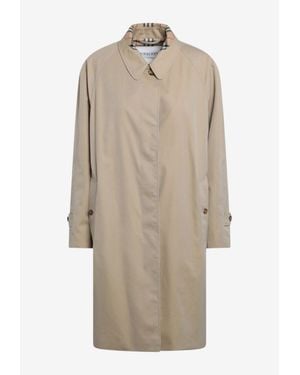 Burberry Trench Coat With Concealed-Closure - Natural