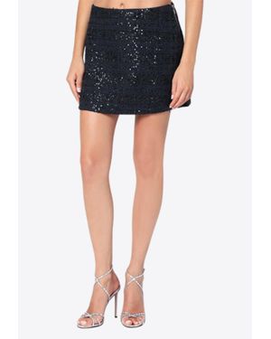スカート ROTATE Birger Christensen Black miniskirt with micro sequins Rotate Birger Christensen Rotate Ladies Black Sequin Twill