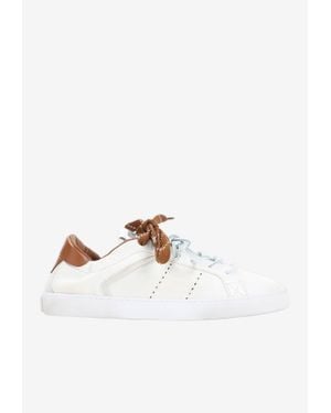 Miu Miu Leather Low-Top Sneakers - White