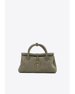 Zanellato Small Dotta Nubuck Leather Top Handle Bag - Green
