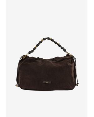 Gianni Chiarini Large Morgana Suede Shoulder Bag - Brown