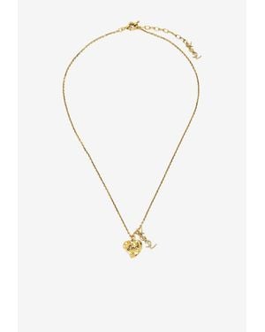 Saint Laurent Cassandre Heart Necklace - White