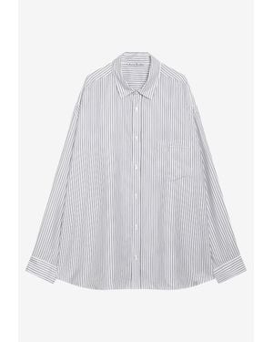 Acne Studios Striped Long-Sleeved Shirt - White