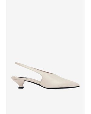 Alohas Eros 40 Leather Slingback Pumps - White