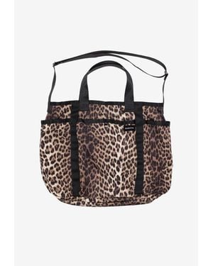 P.A.R.O.S.H. Pupil Leopard Print Tote Bag - Black
