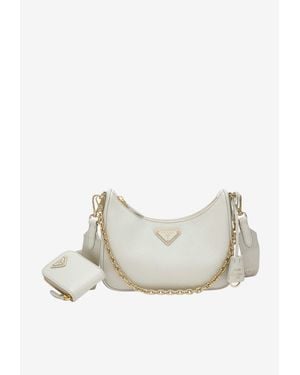 Prada Re-Edition 2005 Leather Shoulder Bag - White