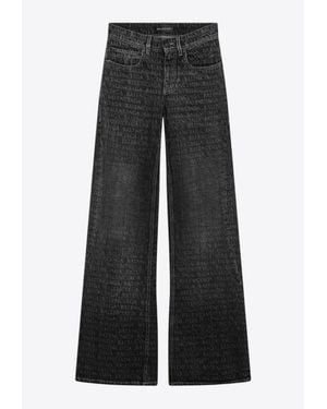 Balenciaga Washed Straight-Leg Jeans - Black