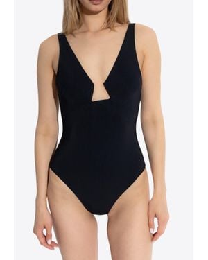 Zimmermann Rhiannon Wire Front One-Piece Swimsuit - Black