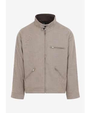 Mastermind Japan Check Harrington Zip-Up Jacket - Gray