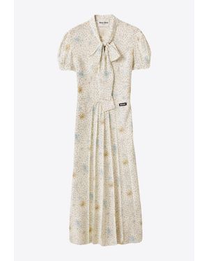 Miu Miu Printed Silk Dress in White | Lyst Miu Miu Printed Silk Dress in White | Lyst