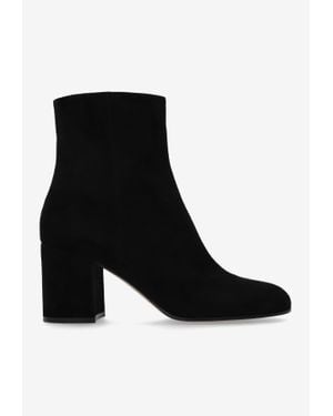 Gianvito Rossi Joelle 70 Suede Ankle Boots - Black