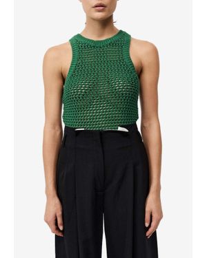 St. Agni Crochet Knit Tank Top - Green