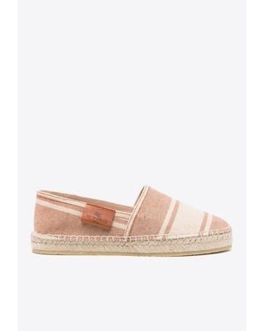 Etro Round-Toe Striped Espadrilles - Pink
