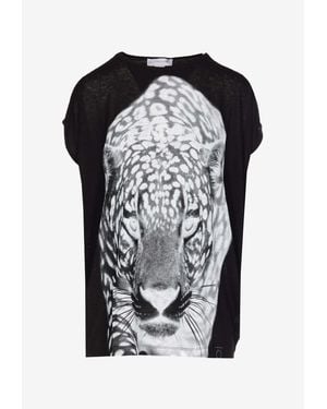 Stella McCartney Leopard Print T-Shirt - Black
