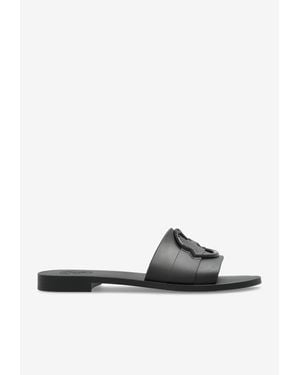 Moncler Mon Logo Rubber Slides - White